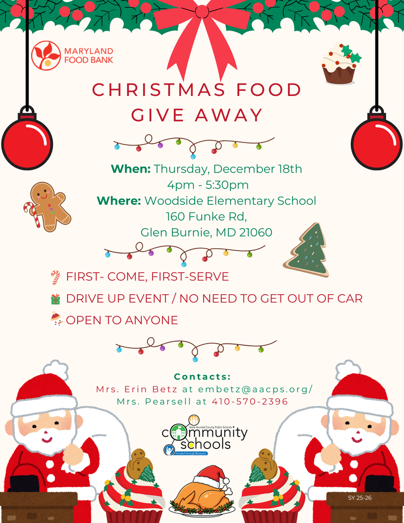 Drive up Food distribution is 12/18 from 4pm-5:30pm
