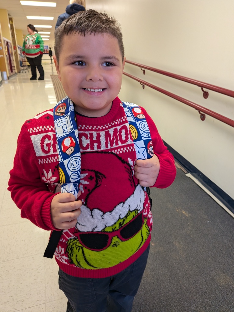 Student in holiday clothing