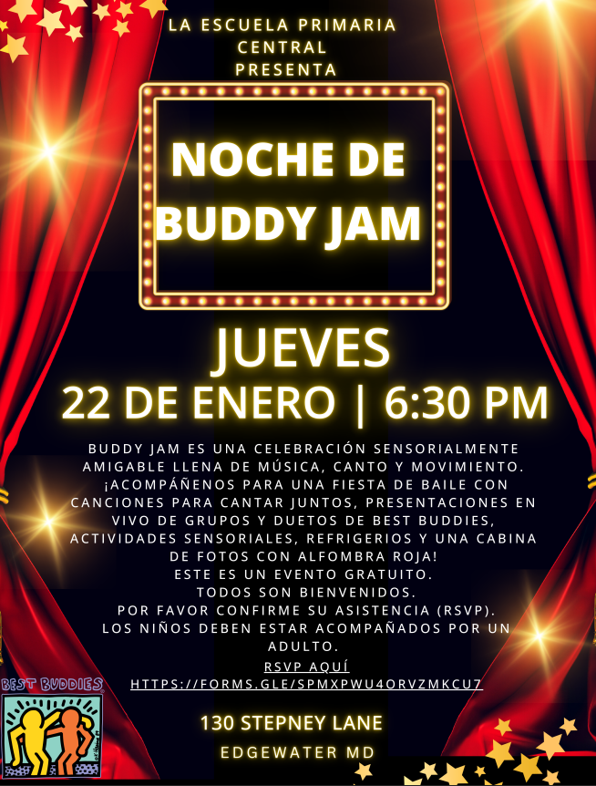 Best Buddy Jam flyer-Spanish