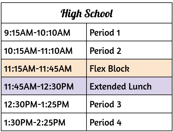High School Virtual Schedule