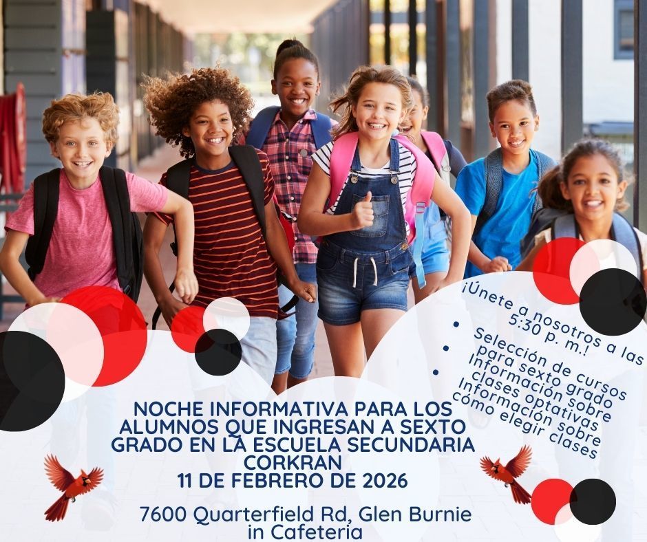 Rising 6th Grade Parent Information Night at Corkran-Spanish