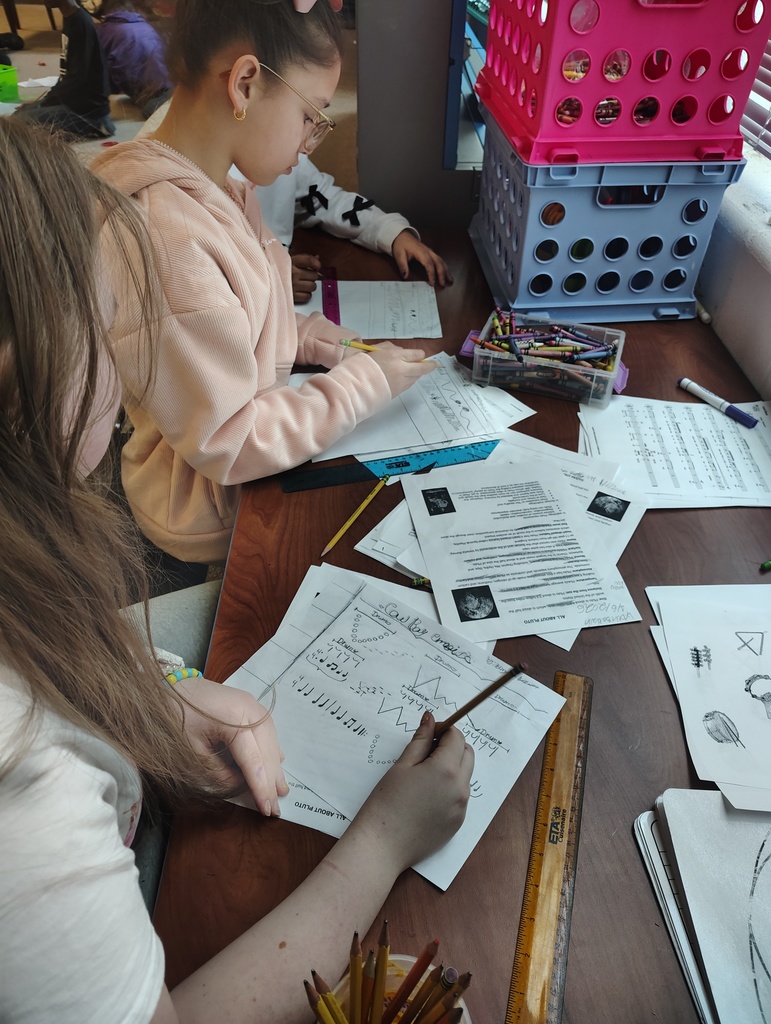 students working on their projects