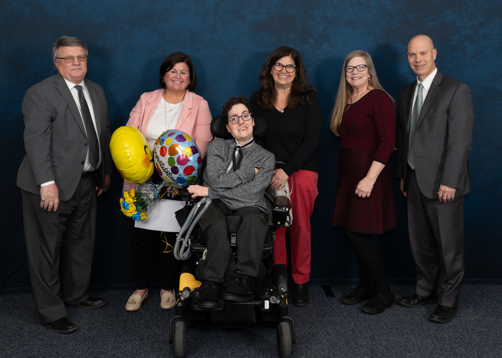 Volunteer of the Month – Karen and Quinn Lucas, Ruth Parker Eason School with Principal, SFP Director, Board  Member and Chief of Staff