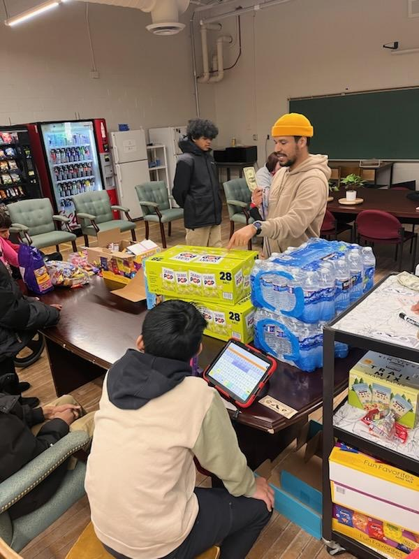 student with AT device 