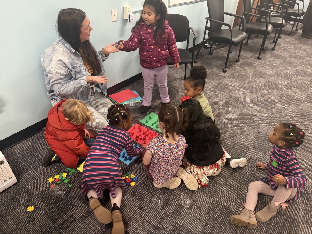 Little Caterpillars practiced sorting bears by color after reading Brown Bear Brown Bear