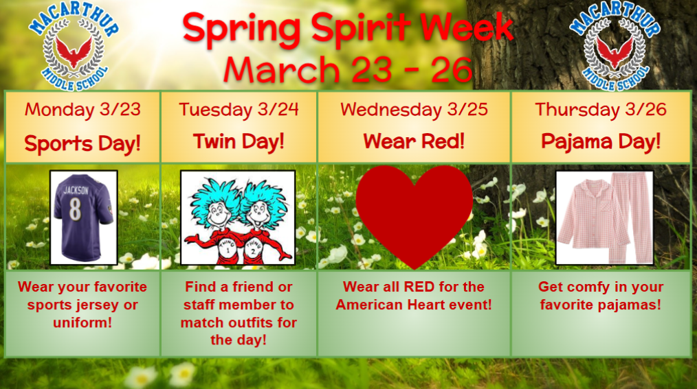 Spirit Week March 23-26