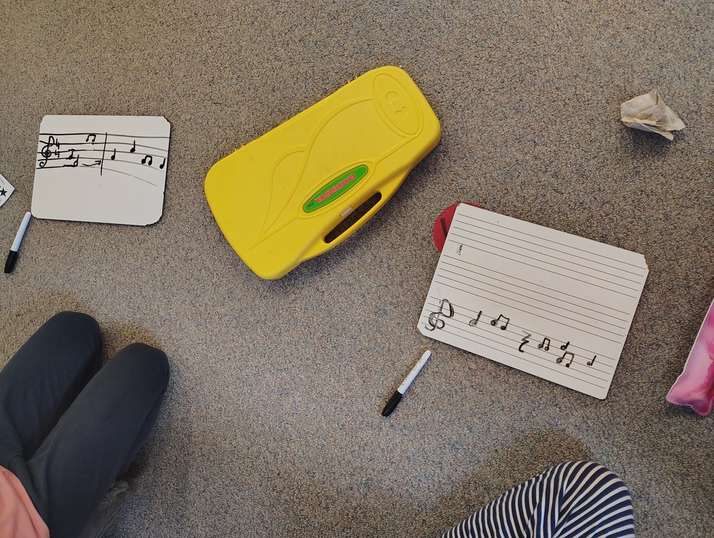 students, white boards, music notation