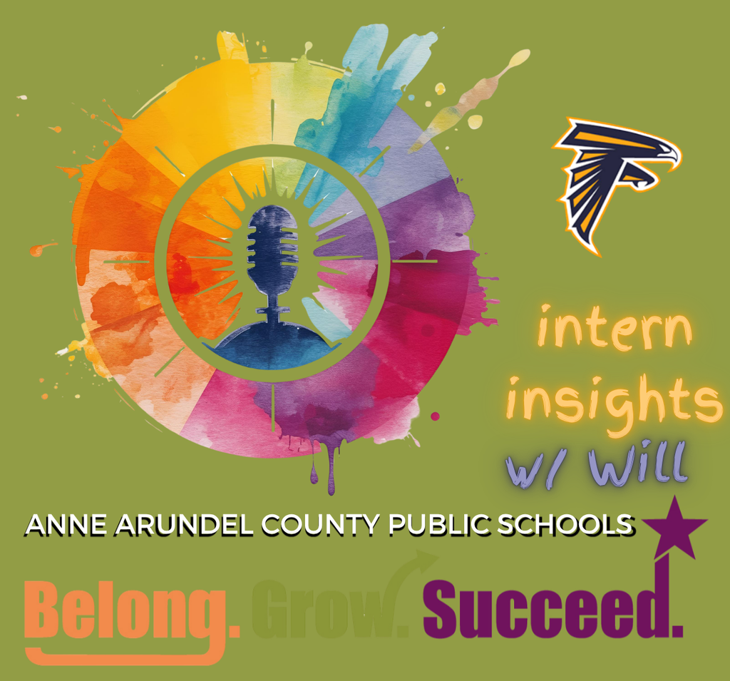 Will Severna Park Intern Insights, picture of microphone in colorful circle.