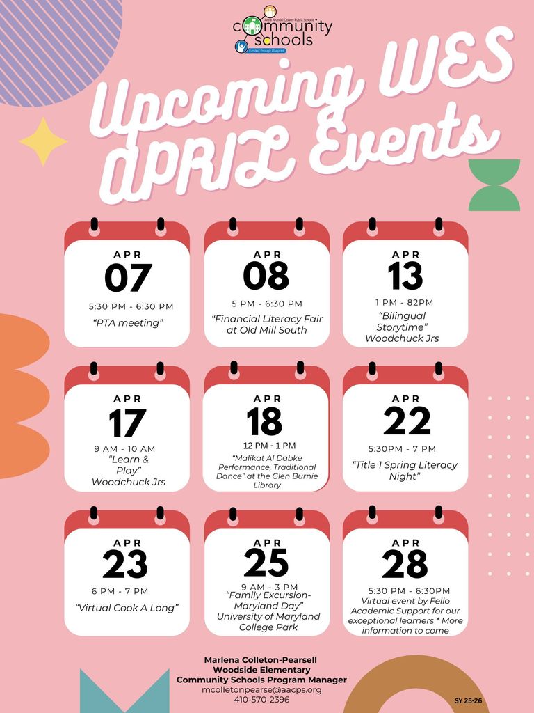 April 2026 Events at WES