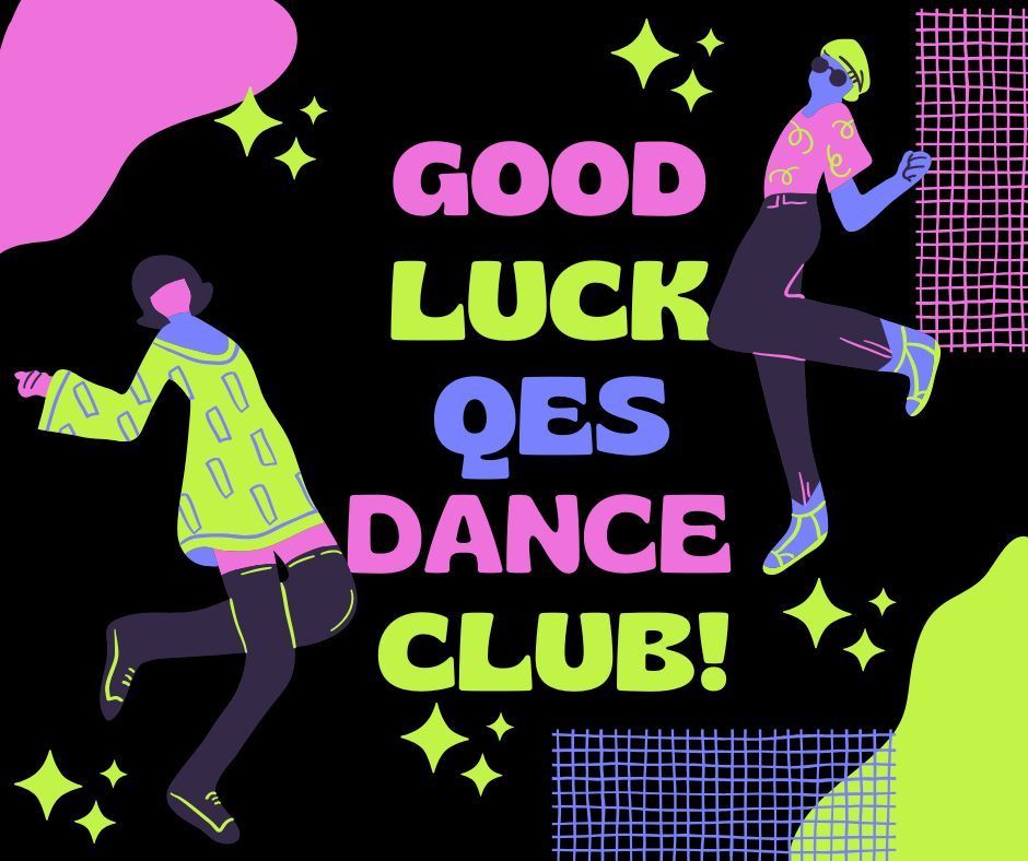 Flyer with two people dancing. Abstract shapes surround the dancers