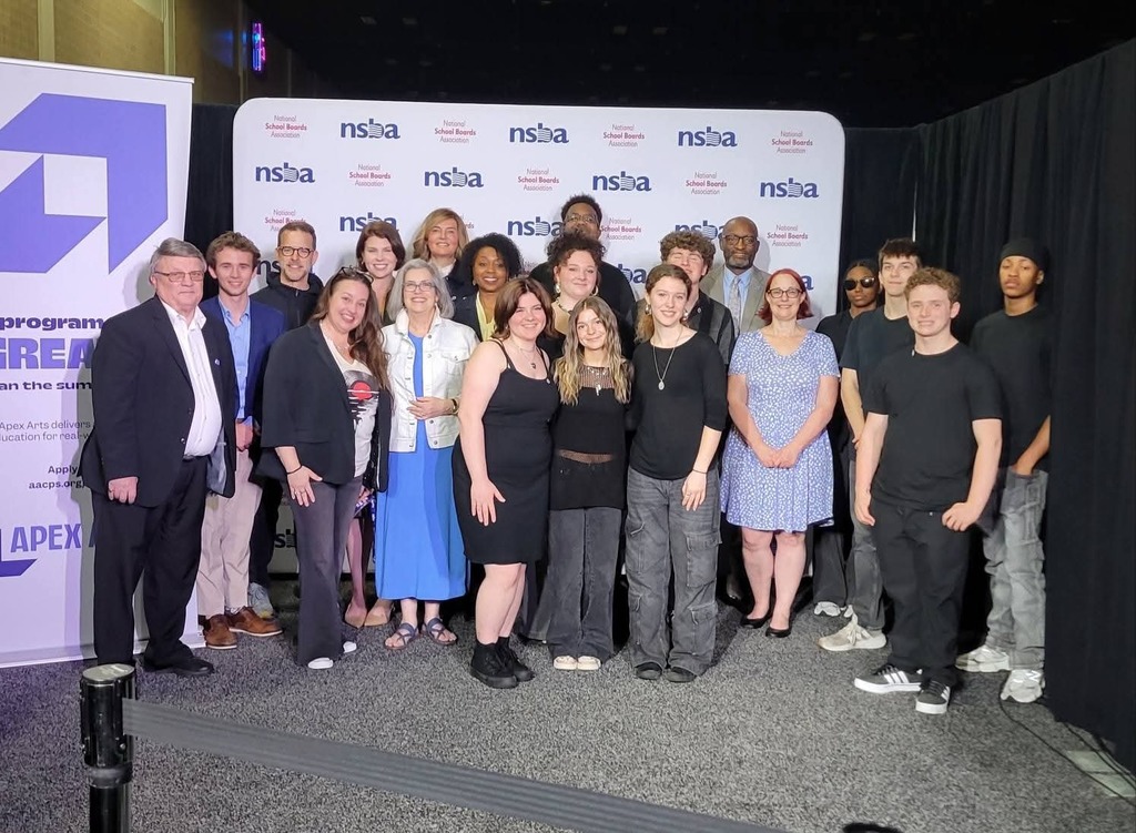 Apex Commercial Band members with Board of Education members