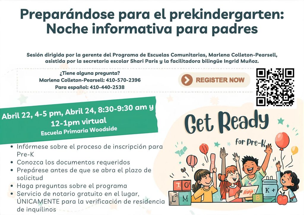 Pre K Informational Sessions: 4/22 or 4/24 