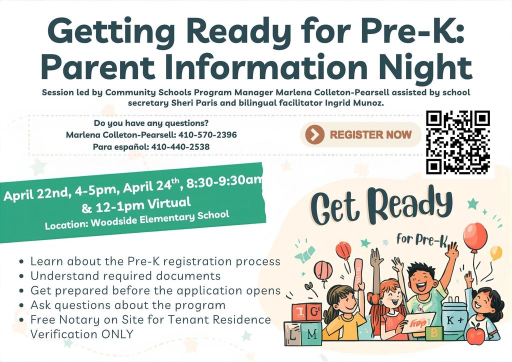 Pre K Informational Sessions: 4/22 or 4/24 
