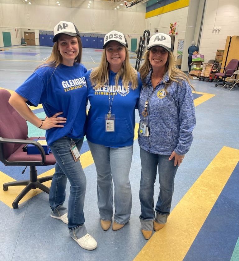 Principal Lauren Wickline with two Assistant Principals