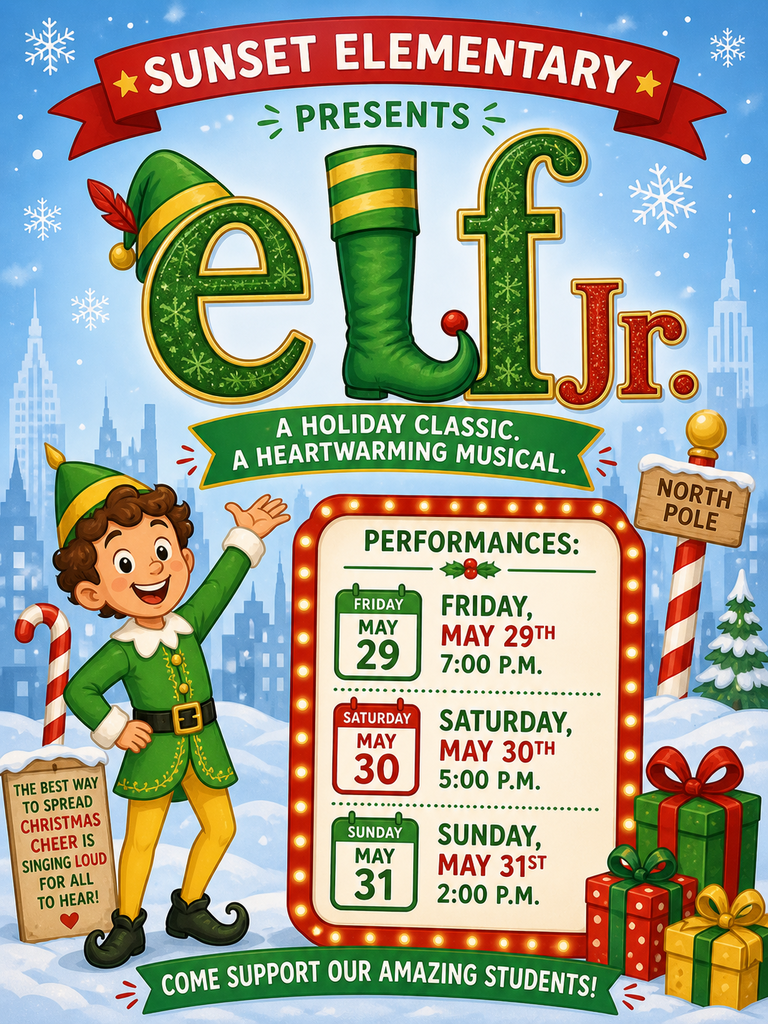 elf, jr image advertising the school play