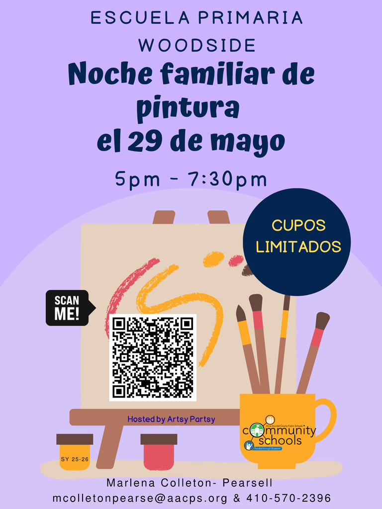 Family Paint Night is 5/29/26