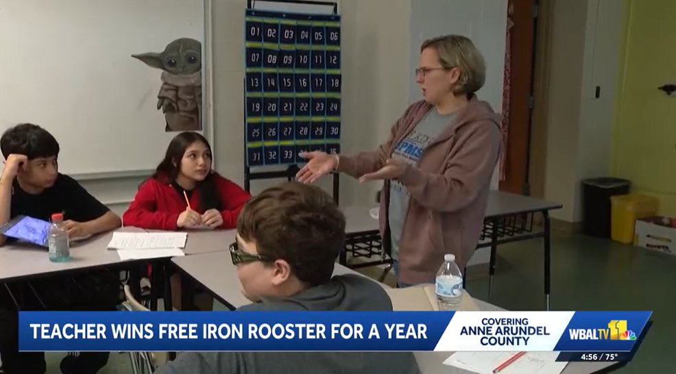 Emily Davis with students in classroom