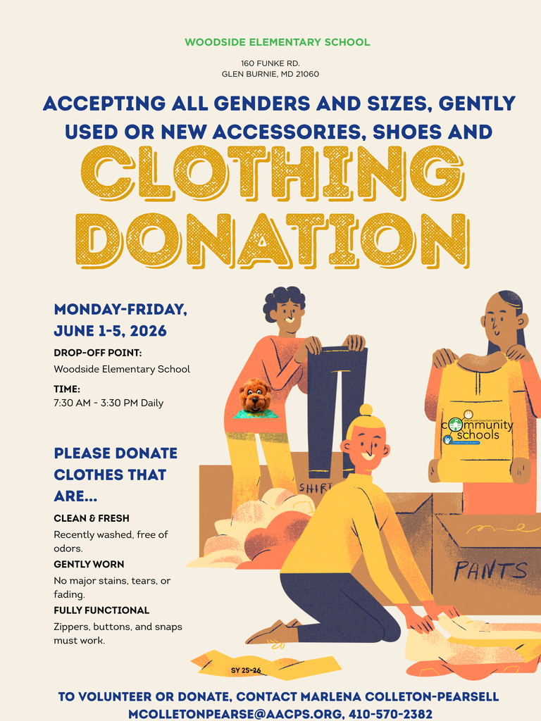shoes, clothing and accessories donation June 1-5