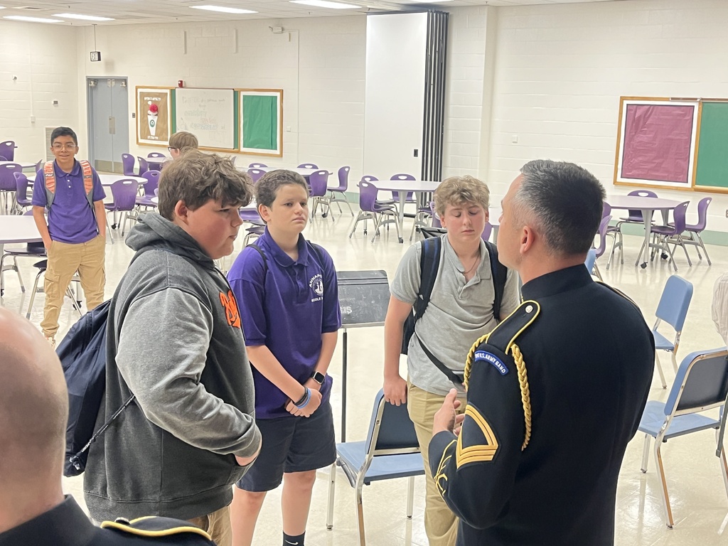 AMS students with Army band
