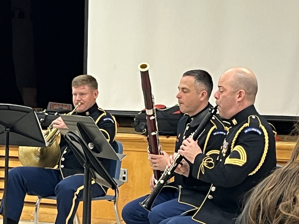 AMS students with Army band