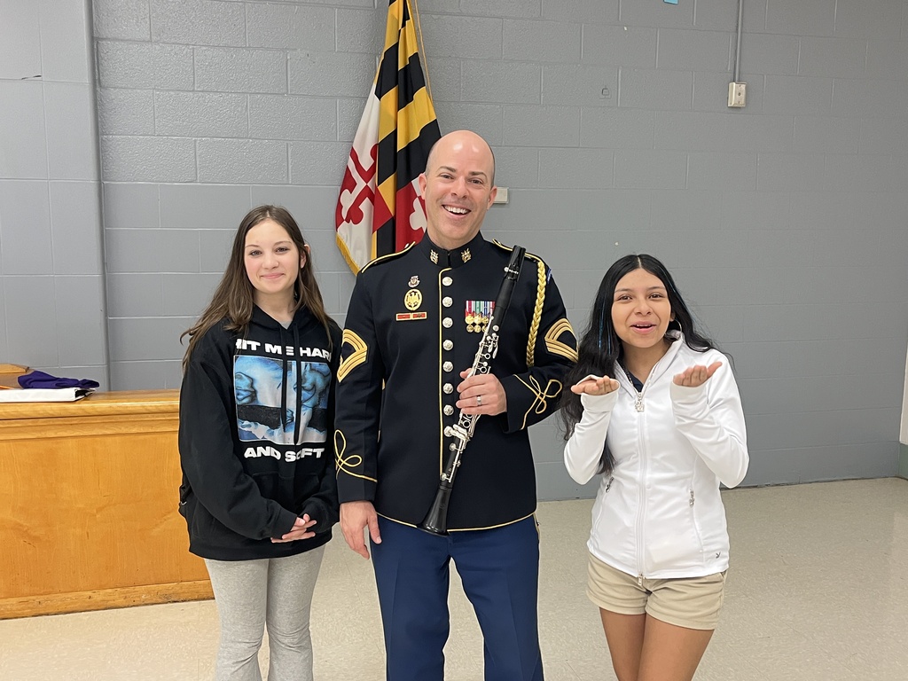 AMS students with Army band