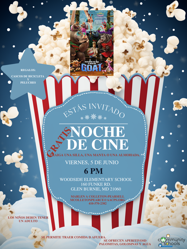 Movie Night is 6/5 at 6pm featuring GOAT