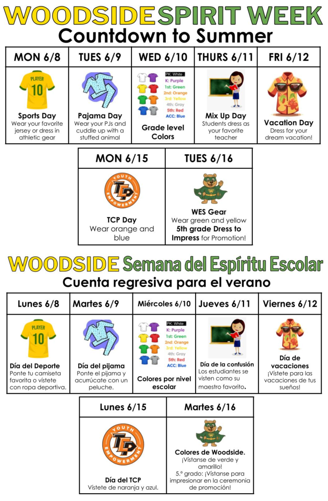 End of School Year Spirit Week