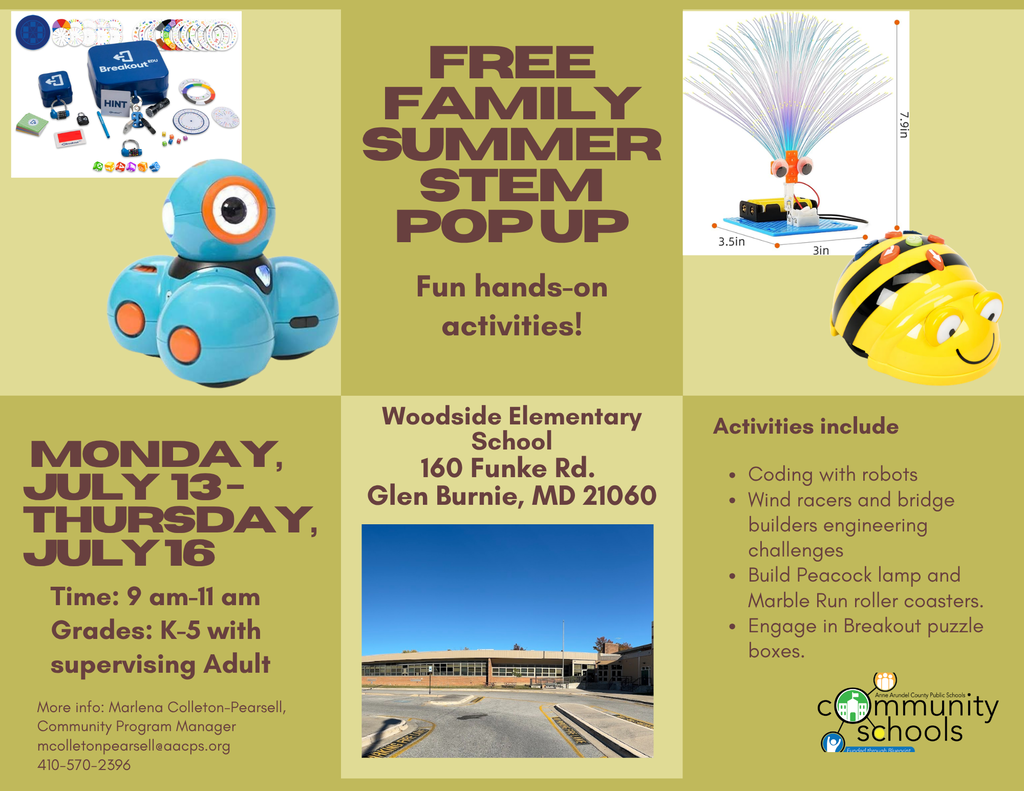 Summer STEM Pop Up July 12-July 16, 2026
