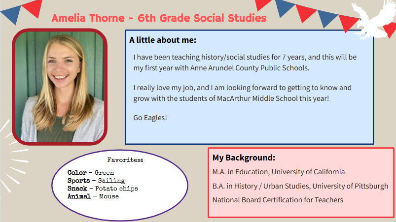 A page displays a woman's photo and her profile, including a smiling face, education details, and a list of interests.