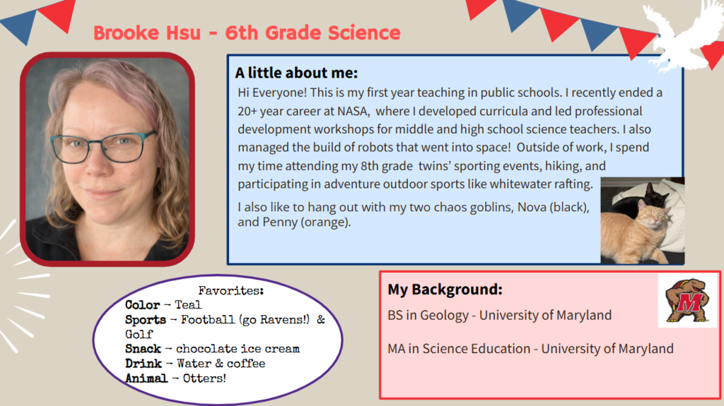 A collage of text and images features a person's portrait and information about their background and hobbies.