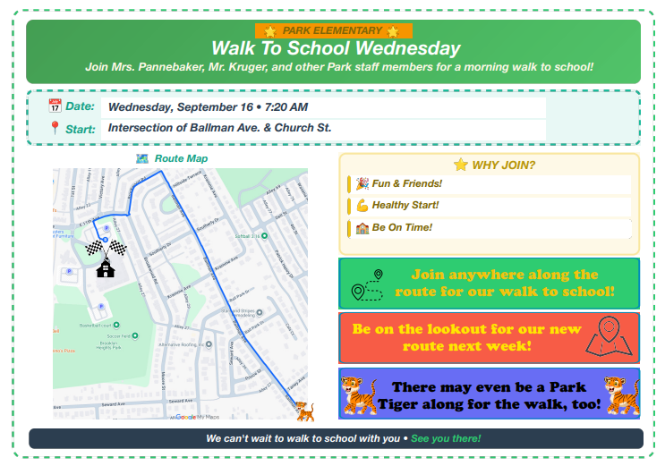 Walk To School Wednesday Map