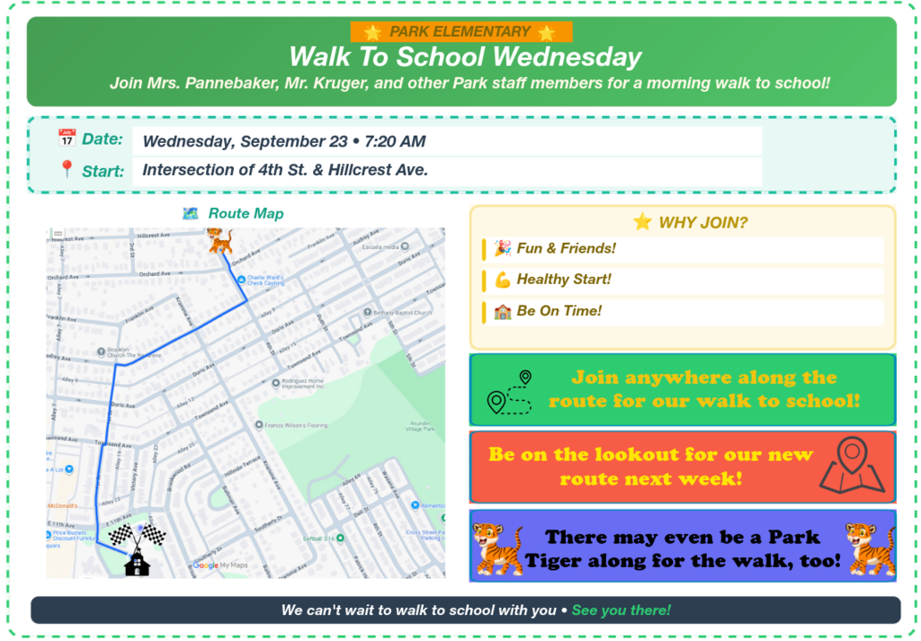 Walk To School Wednesday Map