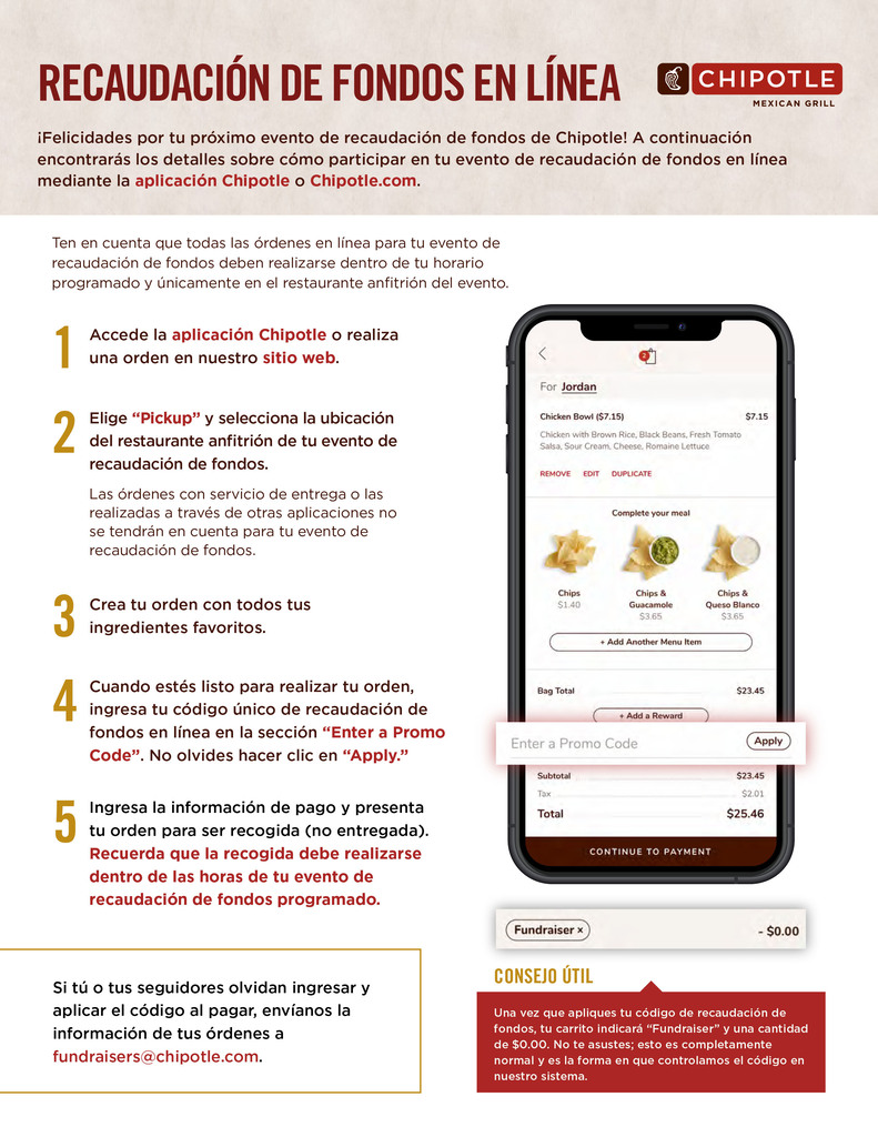Online Fundraiser Spanish