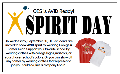Poster with bold text reading "SPIRIT DAY". Two t-shirts shown. One red with text "MARYLAND THERAPISTS" and one white with a logo.