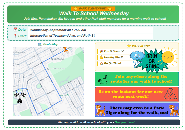 Walk To School Wednesday Map