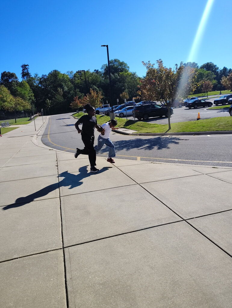 Students running