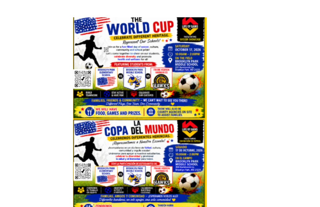 World Cup Event to be held on Saturday October 17 at Brooklyn Park Middle School Field
