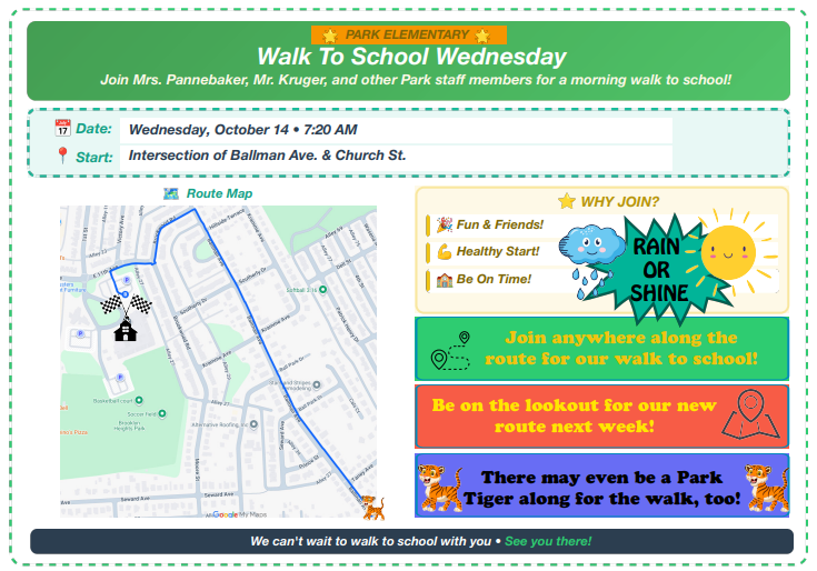 Walk To School Wednesday Map