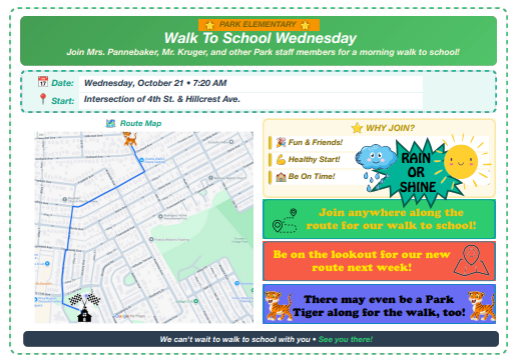 Walk To School Wednesday Map