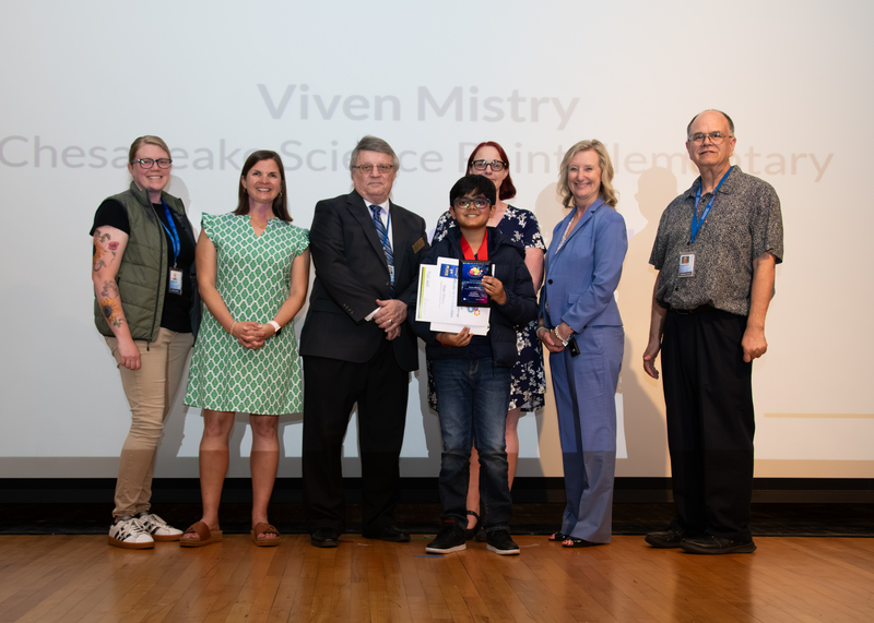 Grand Award Winner Viven Mistry of Chesapeake Science Point Elementary School receives top award from AACPS officials