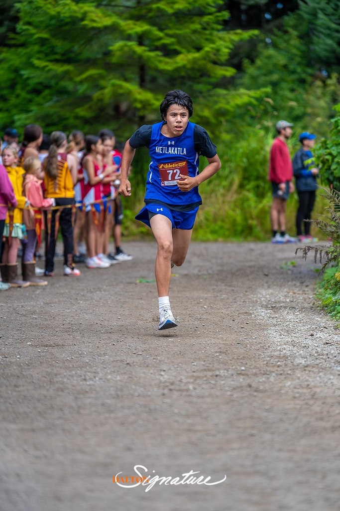 students running in cross country race