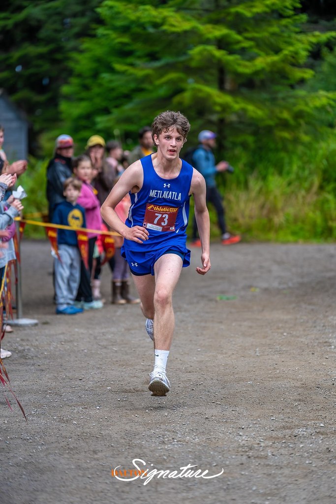 students running in cross country race