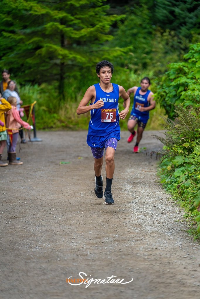 students running in cross country race