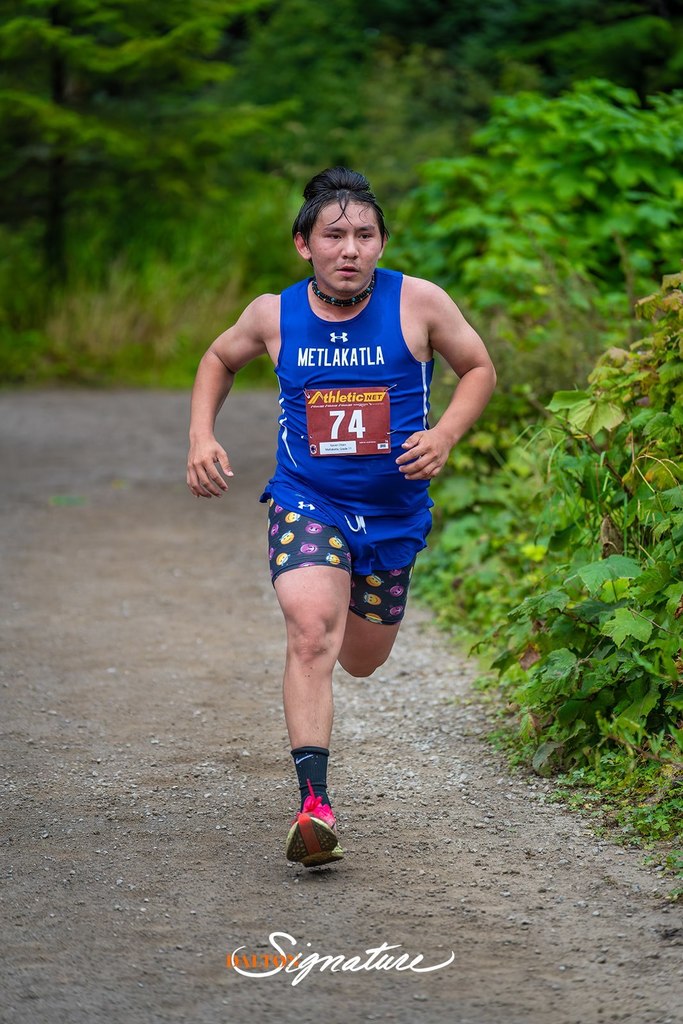students running in cross country race
