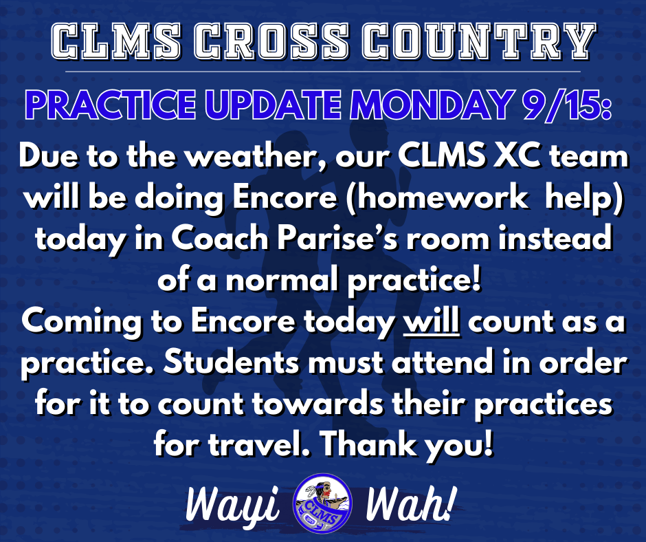 CLMS XC practice update 9/15