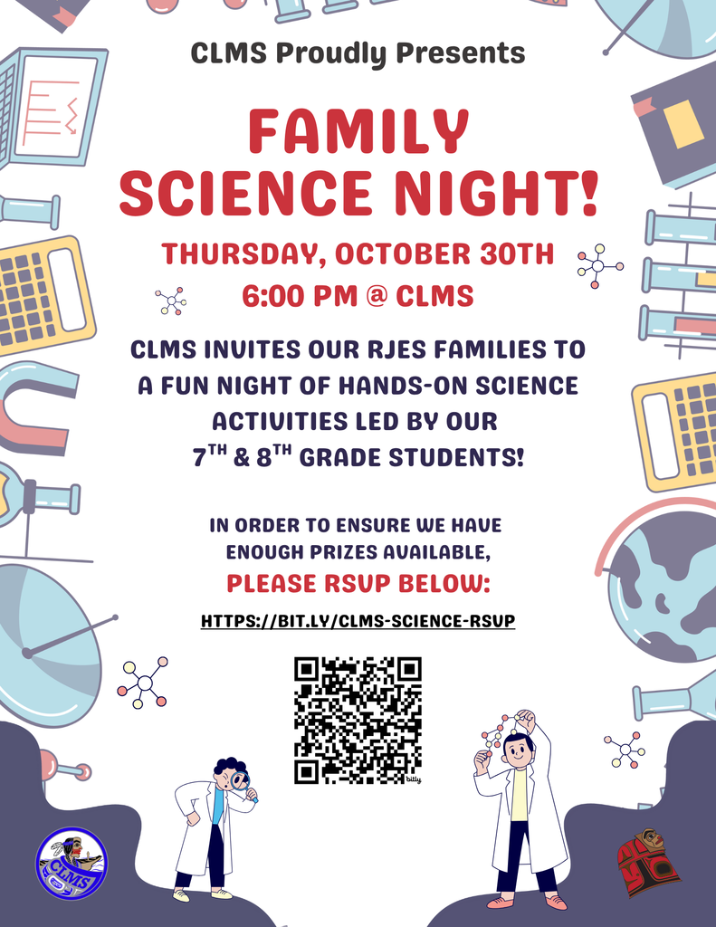 graphic with text, family science night