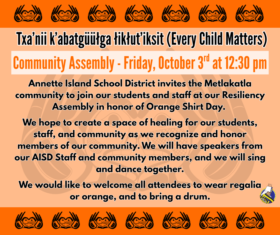 orange shirt day 25 graphic with formline hands