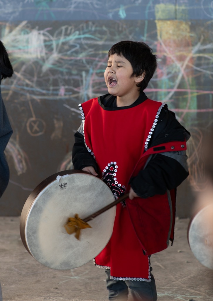 student drumming