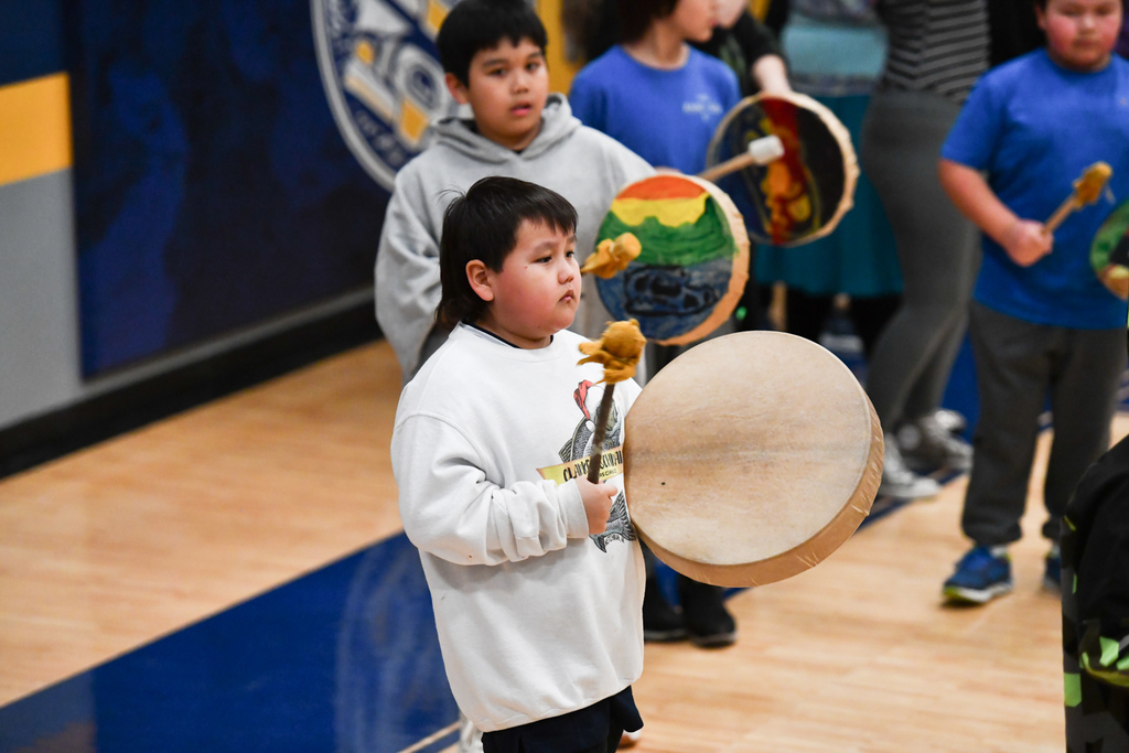 student drumming