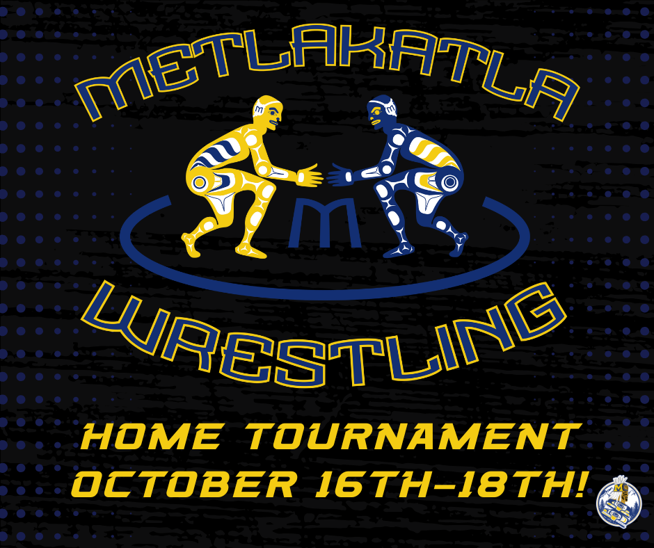 MHS Wrestling Home Tournament graphic with formline wrestlers
